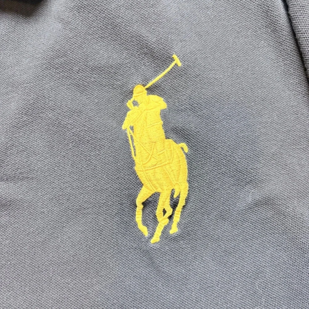 Polo Ralph Lauren Big Pony Polo Shirt Mens XL Black Yellow Short Sleeve Cotton